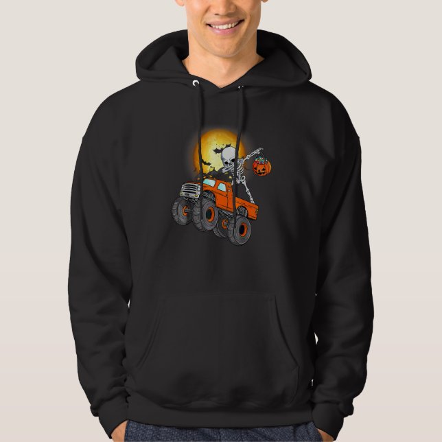 Sudadera Esqueleto haciendo Dabbing Camión Monstruo Hallowe (Anverso)