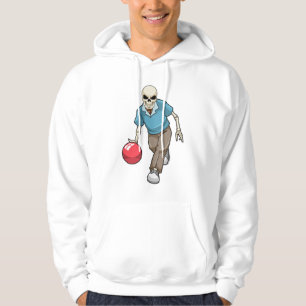 Sudadera Esqueleto jugando a los bolos con bola de bolos