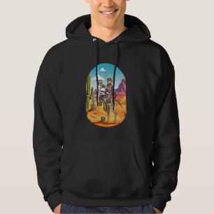 Sudadera Esqueleto retro Vaquero montando caballo País Occi