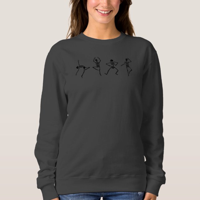 Sudadera Esqueletos danzantes Mujeres Monocromas Halloween (Anverso)