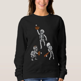Sudadera Esqueletos de Halloween de béisbol bateador catche