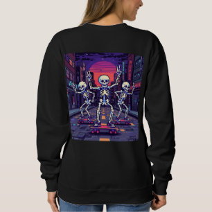 Sudadera Esqueletos Geniales En El Diseño De Estilo Vaporwa