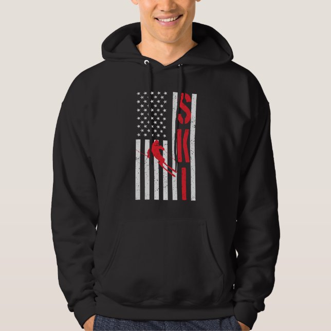 Sudadera Esquí Bandera Americana Deportes de invierno de EE (Anverso)