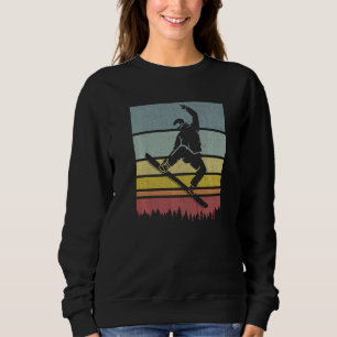 Sudadera Esquí de nieve vintage tabla de nieve retro puesta