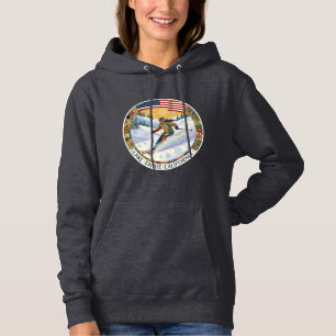 Sudadera Esquí Lago Tahoe California, Mujer Esquiadora