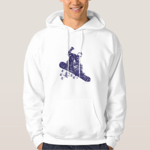 Sudadera Esquiador de nieve atrapando altas ráfagas de niev