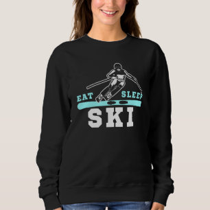 Sudadera Esquiador Vintage Gif Eat Sleep Ski