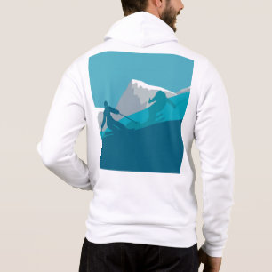 Sudadera Esquiadores Alpinos Esquí en Bajada Blanco