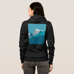 Sudadera Esquiadores Alpinos Esquí en Bajada Negro