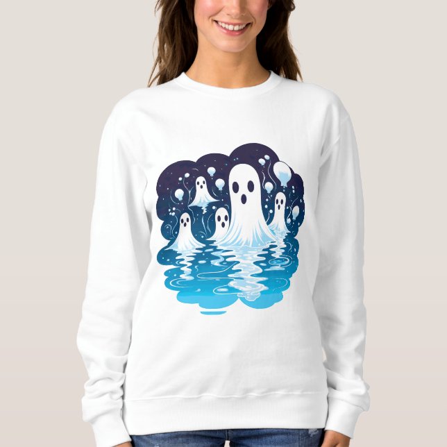 Sudadera Esquiadores de hojas enfrentados para Halloween (Anverso)