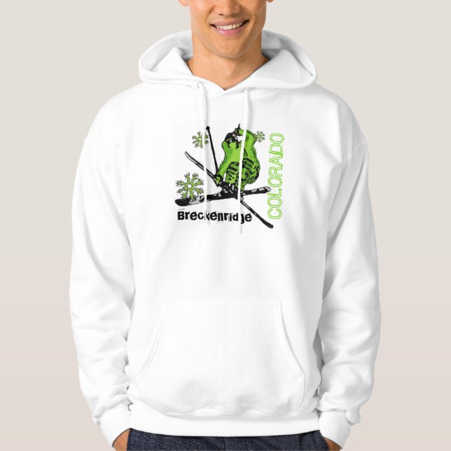Sudadera Esquiadores verdes de Breckenridge Colorado (Anverso)