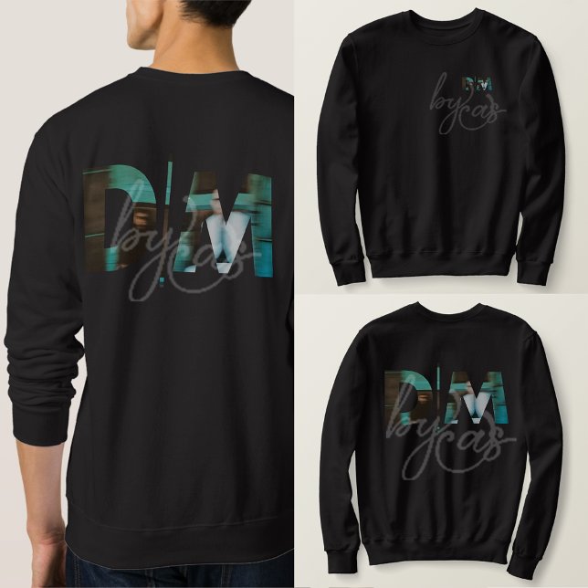 Sudadera Essense azul D|M (D|M Blue Essence Sweatshirt (with watermark) Depeche Mode Acronym with Image clipped inside the D|M)