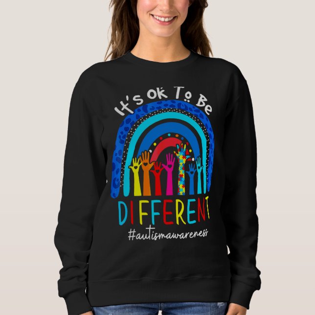 Sudadera Está bien ser diferente mes de conciencia sobre el (Anverso)