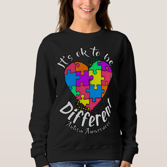 Sudadera Está bien ser una conciencia de autismo diferente (Anverso)