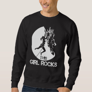 Sudadera Esta chica domina el escalada en roca Boulder Cara