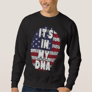 Sudadera Está en mi ADN Bandera Americana Historia de EE. U
