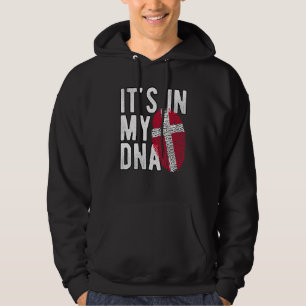 Sudadera está en mi ADN bandera de Dinamarca Huella dactila