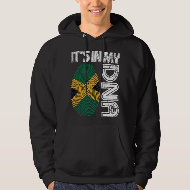 Sudadera Está en mi ADN Bandera jamaiquina huella digital B (Anverso)