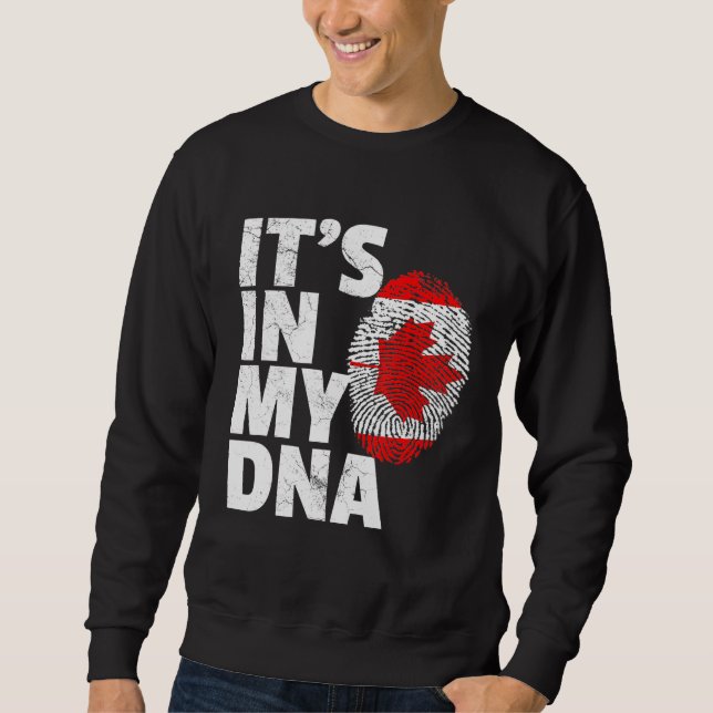 Sudadera Está En Mi Adn Canadá Bandera Orgullo Nacional (Anverso)