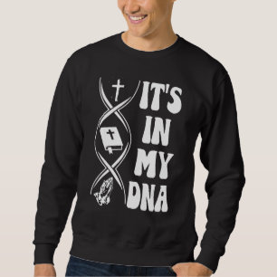 Sudadera Está en mi ADN, cruz, verso de la Biblia, gris, cr