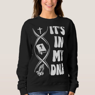 Sudadera Está en mi ADN, cruz, verso de la Biblia, gris, cr