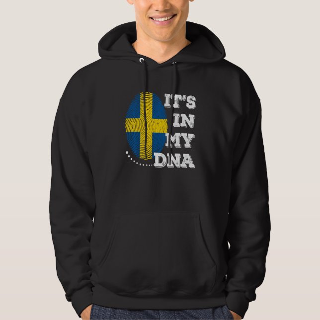Sudadera ESTÁ EN MI ADN Hombres Bandera de Suecia Dulces Sw (Anverso)