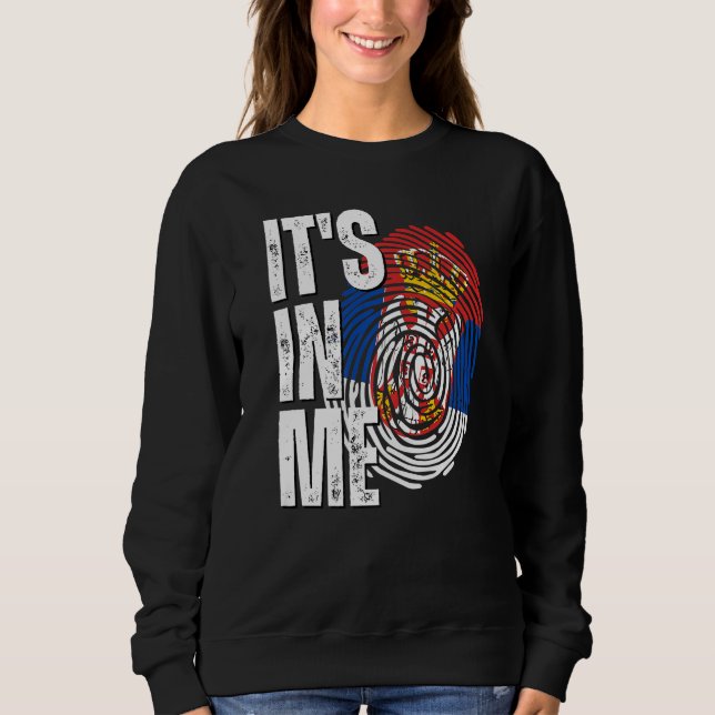 Sudadera Está en mí, bandera de Serbia, huella digital heri (Anverso)