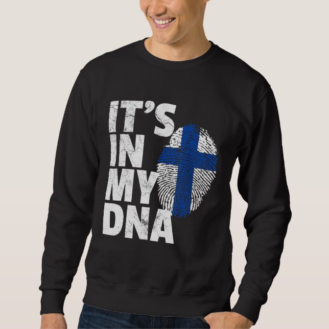 Sudadera Está En Mi País De La Bandera De Finlandia De Adn (Anverso)