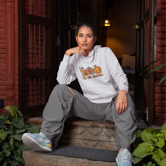 Sudadera Esta es la caída de la Calabaza de Fútbol de tempo (Tis the Season Football Pumpkin Fall Hoodie)