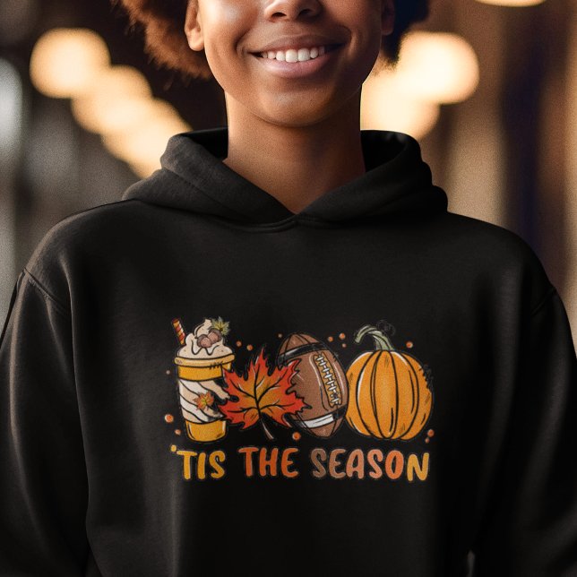 Sudadera Esta es la caída de la Calabaza de Fútbol de tempo (Tis the Season Football Pumpkin Fall Hoodie)
