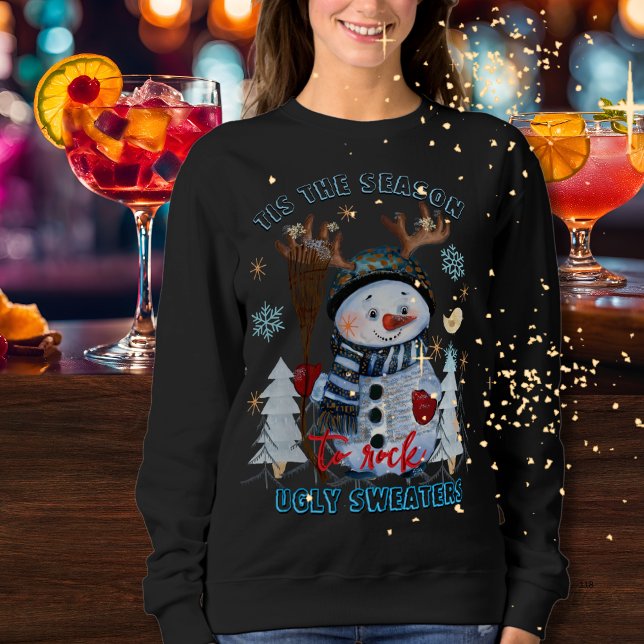 Sudadera Esta es la temporada para sacudir a los suecos feo (Tis the Season to Rock Ugly Sweaters funny Snowman)