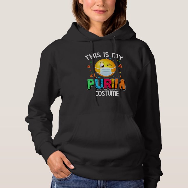 Sudadera Esta es mi disfraz de Purim Divertida Máscara Judí (Anverso)