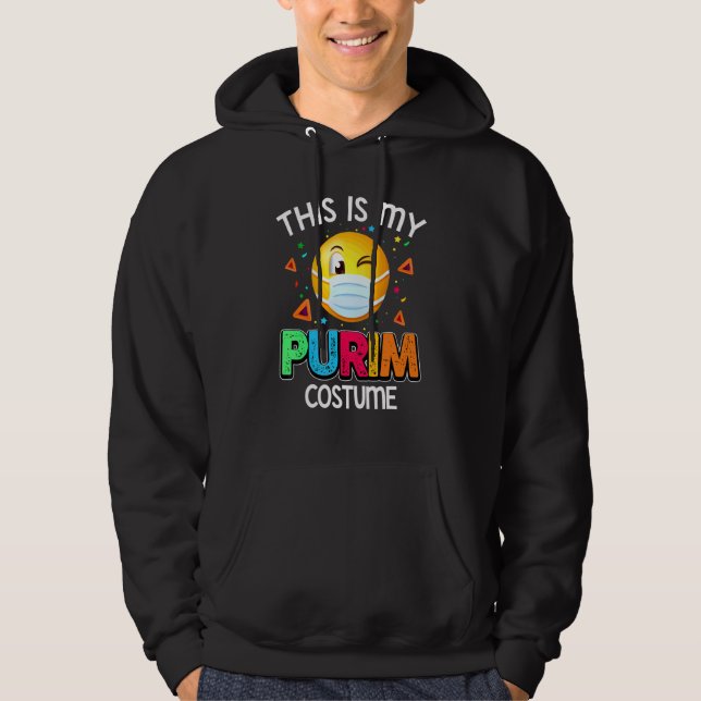 Sudadera Esta es mi disfraz de Purim Divertida Máscara Judí (Anverso)