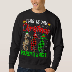 Sudadera Esta es mi Navidad Pajama Seahorse Lover Santa H