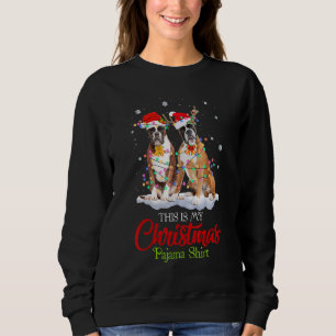 Sudadera Esta Es Mi Pijama De Navidad Boxer Perro Santa Som