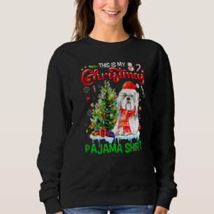 Sudadera Esta es mi pijama de Navidad Bufanda de Shih Tzu