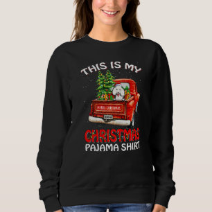 Sudadera Esta Es Mi Pijama De Navidad Poodle Camión Rojo 1