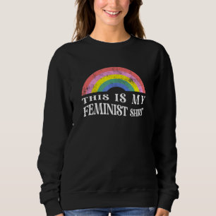 Sudadera Esta es mi retro feminista vintage arcoiris
