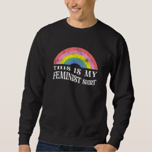Sudadera Esta es mi retro feminista vintage arcoiris