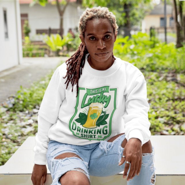 Sudadera Esta es mi suertuda camiseta para beber el Día de  (Subido por el creador)