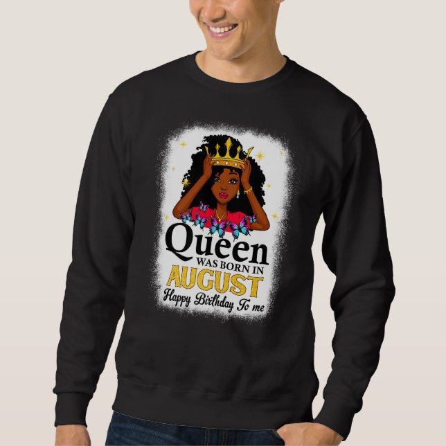 Sudadera Esta Reina Nació En Agosto Cumpleaños Chica Cute W (Anverso)