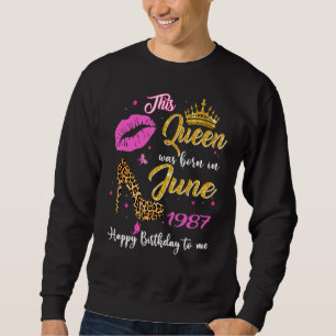 Sudadera Esta Reina Nació En Junio De 1987 35º Cumpleaños L