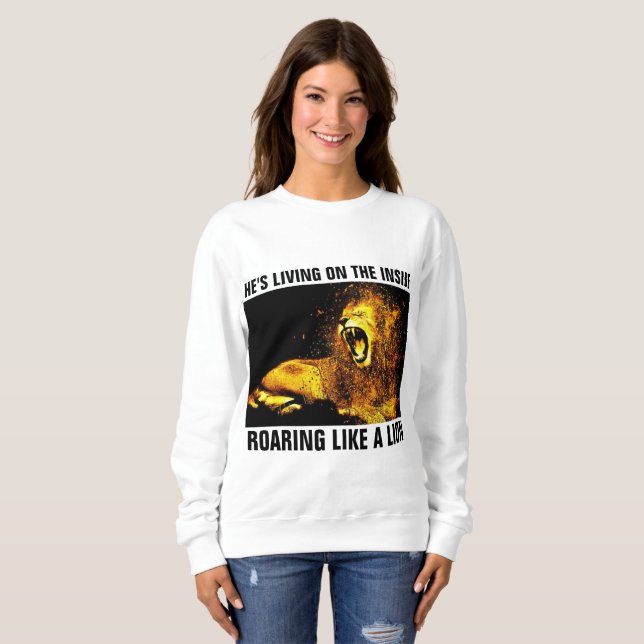 SUDADERA ESTÁ VIVIENDO EN EL INTERIOR ROARING COMO UN LEÓN  (Anverso completo)