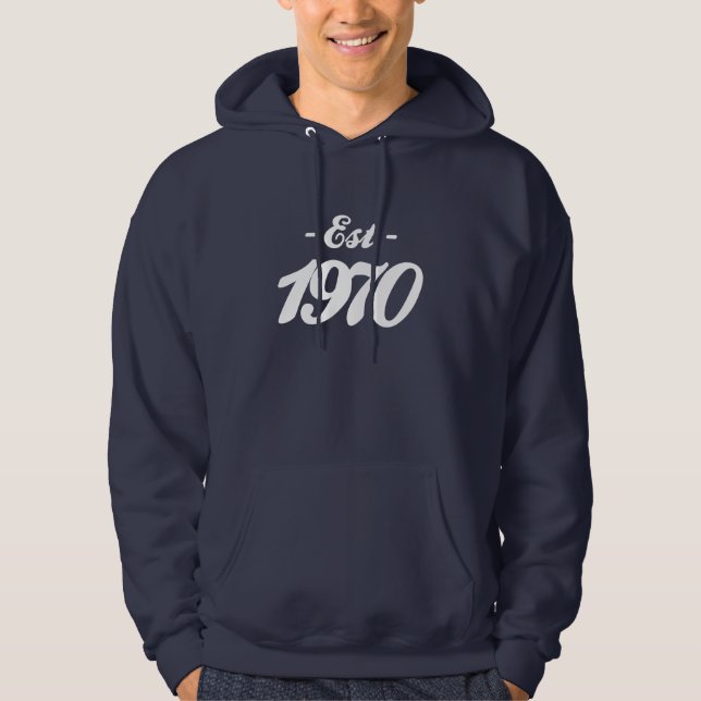 Sudadera establecido 1970 - cumpleaños (Anverso)