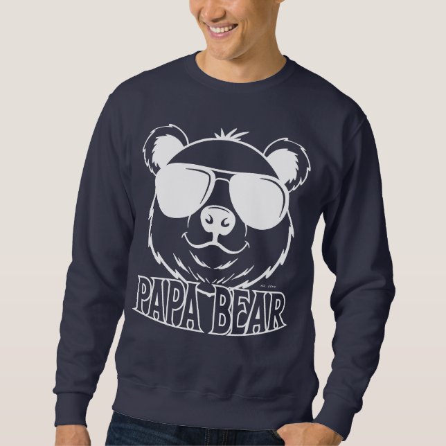 Sudadera established PaPa Bear Navy Blue White Modern (Anverso)
