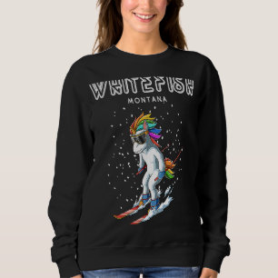 Sudadera Estación de esquí de Whitefish Montana Unicorn Est