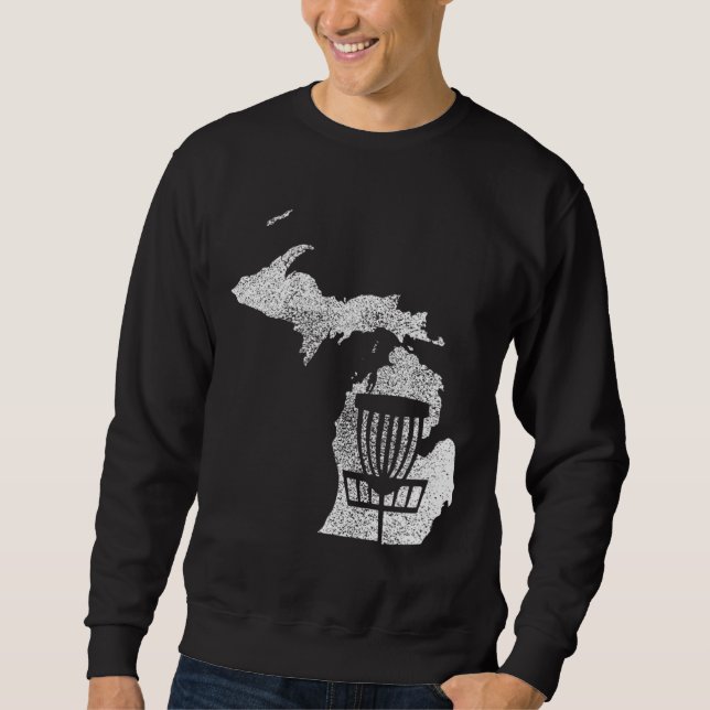 Sudadera Estado de golf de disco de Michigan con Gr con pro (Anverso)