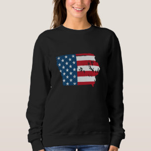 Sudadera Estado de Iowa Bandera Patriótica de Estados Unido