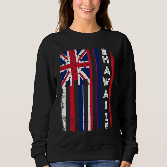 Sudadera Estado de la bandera de Hawaii, Estados Unidos de  (Anverso)