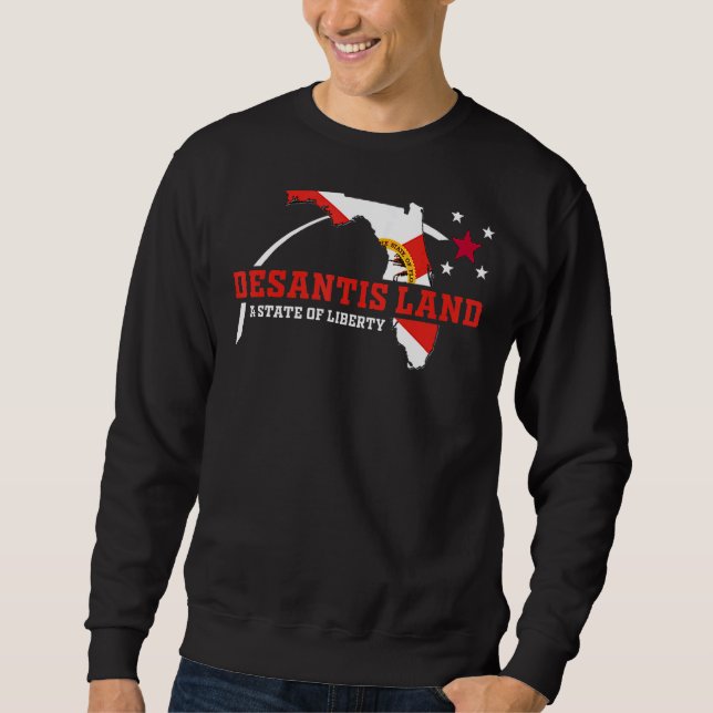 Sudadera Estado de Libertad de Desantisland Florida Pat Map (Anverso)